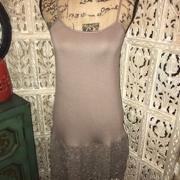 New ODDI Mocha Slip Dress Extender Lace Hem - Picture 1 of 4